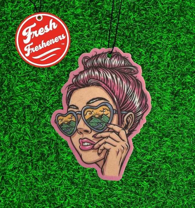 Fresh Fresheners Cute Funny and Aesthetic Car Air Fresheners 4-pack Scented With Premium Oils (Adventure Girl)