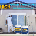 0.52Gal/69.28Fl.oz Liquid Rubber Rv Roof Coating White Waterproof Sealant Camper Roof Repair Solar Reflective Wooden Brush Putty Knife Nitrile Gloves Paint Roller Drywall Repair Tape