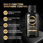 20H Professional Graphene Ceramic Coating for Cars: Car Detailing Kit, 10+ Years Protection, Hydrophobic, Scratches & UV Resistant, High Gloss Finish, Easy Application, 70 ml