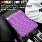 Bling Leather Car Armrest Seat Box Cover, Car Console Armrest Cover with Crystal Rhinestones, Anti-Scratch Waterproof Auto Center Console Protector Cushion Pad for Car SUV Truck (Purple)