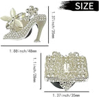Crystal Heart Car Air Vent Clips - Sparkly Rhinestone Bling Diamond Auto Freshener Holder 4 Pack with Fragrance, Replaceable Car Diffuser for SUV & Sedan (silver High Heel Chain Bag, Ocean)