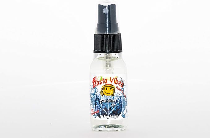 Rasta Vibez Cool Water Type Air Freshener - 100% Ultra Concentrated Oil Based Spray - Ideal for Bathroom, Home, Car, Office & More - Long Lasting Effects - 1oz Bottle