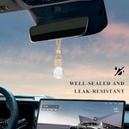 4 PCS Hanging Car Air Freshener, Empty Clear Glass Bottle Pendant Essential Oil Diffuser with Wooden Cap, 8ml Refillable Aromatherapy Bottle Perfume Ornament for Most Vehicles (Oblate)