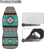 ELEQIN Car Seat Covers Universal High Back Fashion Cushion Protector for Car Truck Suvs,Sedans,Vehicles,Airbag Compatible Front Car Seat Covers 2 Pack Blue Aztec Tribal