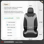Coverado Car Seat Covers, 2 Seat Waterproof Seat Covers for Cars, Leather Driver Seat Covers, Front Car Seat Protectors Automotive Seat Cushions Universal Fit for Most Sedan, SUV, Truck, Black & Gray