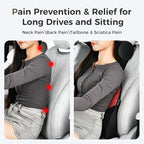 Coverado Car Headrest Pillow, Ergonomic Memory Foam Car Neck Pillow for Driving Seat with Adjustable Strap, Soft PU Leather Breathable Removable Cover Neck Support for Neck Pain Relief, BlackRed