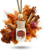 Saffron Cedarwood Hanging Car Air Freshener Diffuser, Long Lasting Natural Fragrance Oil Car Freshener, Glass Bottle, Auto Air Deodorizer, Made in USA Toxin Free