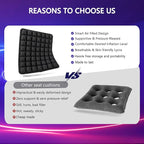 SUNFICON Air Cushion Inflatable Chair Air Seat Cushion Car Portable Breathable Comfort Cushion Office Wheelchair Pad Orthopedics Pain Pressure Relief Cushion Camping Seat Mat 18 x 16 x1 in Black