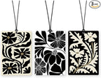Lacama Black Boho Floral Car Air Freshener 3Pcs, Retro Abstract Mid Century Henri Matisse Floral Cars Scents Air Freshener for Women Girls Gifts, Flower Car Accessories Interior Mirror Decor Hanging