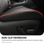 Lolcar RAV4 Seat Covers Custom Fit for Toyota RAV4 2019 2020 2021 2022 2023 2024 2025 LE,XLE,XLE Premium,Limited,Airbag Compatible,Seat Cover Full Set for SUV, Waterproof Leather（Black with Red Trim）