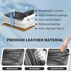 Fit Juke Car Seat Covers Compatible with Nissan Juke 2012-2015 2016 - Premium Leather， Waterproof Breathable， All-Weather Seat Cushion Protecto&Airbag Compatible (2 Front Seat All Black)