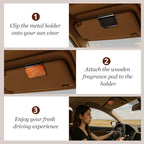Car Air Freshener - Wood Air Freshener - Car Odor Eliminator for Visor Clip-Variety Scent Refill, Vehicle Scent Diffuser for Cabin, Truck & SUV - Pack of 3 (Grove-Pine-Open air)-CLIP INCLUDED