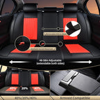 FLORICH Car Seat Covers, Premium Leatherette Car Seat Covers Full Set, Breathable Car Seat Cushion Front Seats and Back, Automotive Seat Protectors for Sedans Cars SUV Trucks - Black&Red