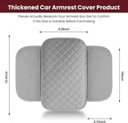Upgraded Car Middle Center Console Cover with 2 Storage, Microfiber Leather Car Armrest Cover Cushion for for Most Vehicles, 0.5 inch Memory Foam Comfort Stylish Leather Scratch-Resistant, Thickened