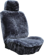 SHEEPSKIN ELITE Premium Sheepskin Car Seat Cover - All Season Comfort and Protection, Easy Installation (56" x 23", Gray with Bluish Tint)