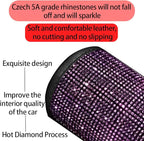 Bling Car Center Console Cover, Crystal Rhinestone Vehicle Armrest Cover Cushion with 2 Storage Bags for Women Girls, Diamond Auto Storage Box Protector Pad, Universal Fit (Pink)