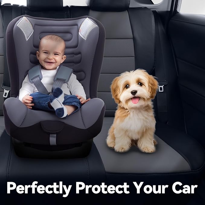 coverdream 2026 Rav4 Seat Covers Custom Fit for 2026 Toyota Rav4 Hybrid (Woodland/Limited) SUV,Full Set Luxury Waterproof Leather Car Seat Protector Black/Grey