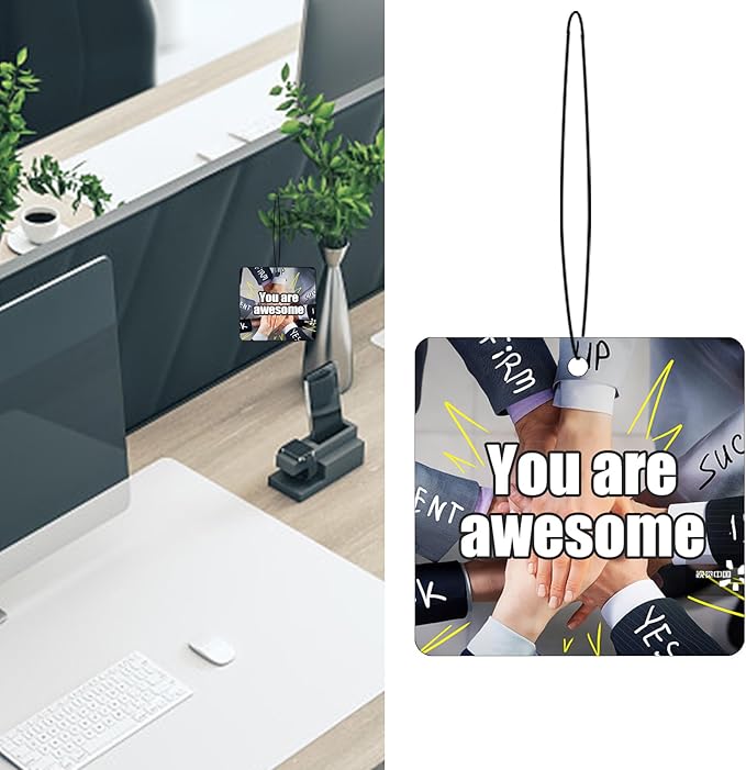 Custom Car Air Fresheners Bulk 10–100 PCS, Personalized Double-Sided with Photo Text Logo, Wholesale Auto Air Freshener for Wedding Party Business Promotion Gifts (Personalized, 10PCS-Square)