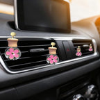 Daisy Bottle Car Air Freshener Clips, 2 Pcs Cute Daisy Car Air Vent Clip, Coquette Auto Air Conditioning Outlet Diffuser Perfume Clips, Interior Decoration (Pink, one size)