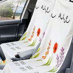 2 Pack Car Seat Towel Covers with Storage Bag 63 x 32 Inch Athletic Running Towel Seat Sweat Washable Non Slip Cover Gift for Car Outdoor Sport Activities (Christian Floral)