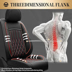 Fit for Equus Seat Covers Compatible with Hyundai Equus 2011-2016 - Waterproof Breathable Leather Automotive Seat Cushions Protector,Airbag Compatible,Only 2 Front seat Covers(Redline)