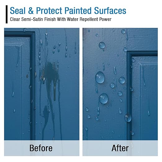 RainGuardPro Acrylic Paint Sealer 5 Gallons | Indoor Outdoor Protection | Water-Based, VOC-Free | Shields Surfaces from Water, UV, Weather | Easy Application | Semi-Satin Finish