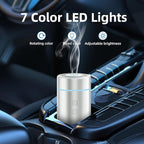 100ML Car Essential Oil Diffuser, Rechargeable Battery Powered, Cordless Portable Aromatherapy Humidifier with 7 LED Color Lights 2 Timer Modes for Car Room Home Office (Silver)