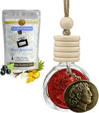 Greed Luxury Car Air Freshener for Men - Inspired by Avintus, Long-Lasting 100% Natural Essential Oils, Made in USA - Includes Bronze Alexander Coin Charm by House Of Olympus