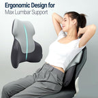 Long Back Lumbar Support Pillow - Fully Entire Back Support - Back Pain Relief and Posture Improved - Memory Foam Back Pillow Cushion for Office Chair, Gaming Chair, Recliner, Car Driving, Grey