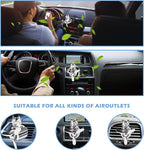 Car Air Freshener Cute Cartoon Bulldog Pilot Car Diffuser Rotating Propeller Automotive Air Outlet Fan Creative Funny Car Perfume Decoration Cool Car Accessories (Silver)