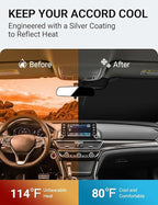 Proadsy 2026 Upgrade Front Windshield Sun Shade Foldable Sunshade Protector Custom Fit 2018-2025 Accord(Not for 2022 Sport) Sedan, LX, EX, EX-L, Touring Accessories