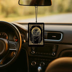 Boho Witchy Tarot Card Car Air Freshener 4 Pcs, Mystical Abstract Black and Gold Celestial Air Freshener Hanging for Cars Books Closet Drawer, Witchy Car Accessories for Women Men