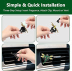 2Pcs Dragonfly Car Accessories Green Air Diffuser Vent Clips Cute Clip Decor for Vents Refillable Car Accessories Sparkly Glamorous Decoration for Interior Style