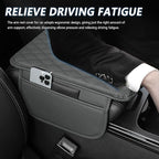 Upgraded Center Console Cover, Microfiber Leather Armrest Cover Cushion With 2 Storage Bags, Universal Car Armrest Storage Box Interior Accessories for Most Vehicles (Gray)