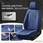 Coverado Car Seat Covers Front Seats, Seat Covers for Cars, Car Seat Protector, 2-Pack Car Seat Cushion Nappa Leather, Waterproof Seat Covers Carseat Cover Universal Fit for Most Cars Trucks(Blue)