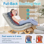 Back Massager with Heat, Full Body Massage Pad with Pillow Neck Support, Soft Plush Fabric Cover, Chair Massager with 3D Lumbar Truction and 8 Vibration Motors, Home Office Use