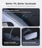 2025 Ice-Shield Car Windshield Sun Shade [100% Sun Block, 4th-Gen Cooling Tech] Reflective Heat Insulation, Portable Foldable Front Window Sunshade Umbrella for Truck/MPVs/Vans - Universal Fit 61"x39"