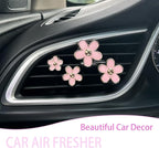 Flowers Car Accessories,4pcs Pink Daisy Air Vent Clips Car Air Freshener,4 Sizes Light Pink Flower Vent Clips Car Decor for Women,Refillable Diffuser