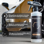Blackline Wheel & Tire Cleaner Spray - Non-Acidic Brake Dust Remover Bug Remover & Wheel Cleaner for Cars, Trucks and More — Versatile, Fast Acting, and Safe for Most Finishes