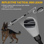 AUBELL Tactical Dog Leash Heavy Duty,4-6ft Reflective Strong No Pull Bungee Leash for Medium Large Dogs with Comfortable Padded Double Handle,Car Seat Belt,360 Degree Rotating Carabiner,Black