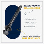 5/16 x 4 (50 Pack) Lag Screw Kit, 50 Screws and 50 Washers, Ceramic Black Ruspert Coating for Exterior Use, Meets ASTM A307 and ASME B18.2.1, Industrial/Commerical Grade by Makers Bolt