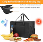 2-Pack 23" W x 15" H x 14" D Insulated Food Delivery Bag XXXL Large Capacity Thermal Cooler Bags for Grocery Shopping, Catering, Pizza Delivery, Rideshare, Travel, and Car Use
