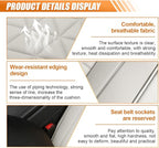Luxury Faux Leather Car Seat Cover, Anti-Slip Waterproof Universal Front Bottom Seat Protector with Storage Pocket, Triangular Pattern Vehicle Seats Cushion for Sedans, SUVs, Trucks (Grey)