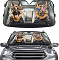 GENANY German Shepherd Police Windshield Sun Shade for Car SUV Truck (55x30 Inches), Sun Shade Windshield, Shades for Windows, Protector Blocks UV, Spring Car Decor