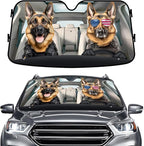 GENANY German Shepherd Police Windshield Sun Shade for Car SUV Truck (55x30 Inches), Sun Shade Windshield, Shades for Windows, Protector Blocks UV, Spring Car Decor