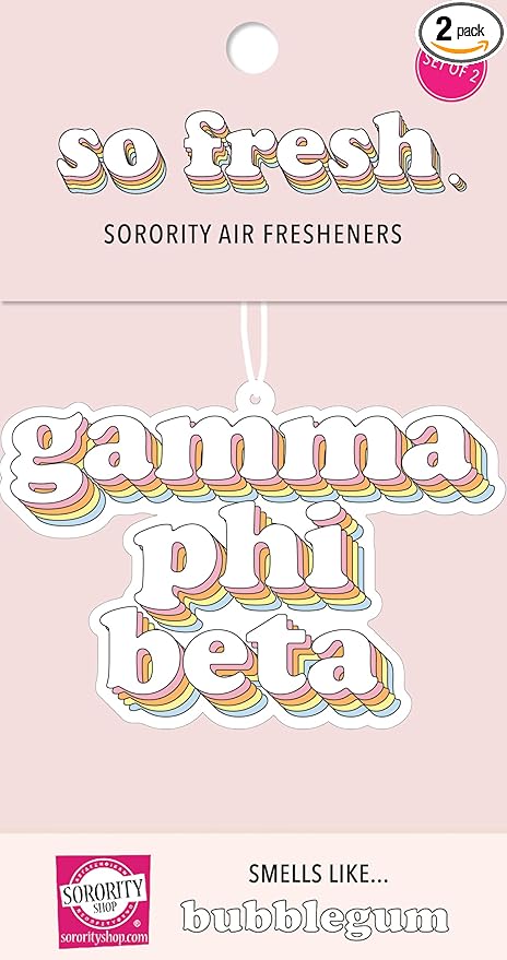 Sorority Shop Gamma Phi Beta - Retro Air Freshener - 2/Pack - Bubblegum Scent