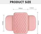 Upgraded Car Center Console Cover,Microfiber Leather Car Armrest Cover Cushion with 2 Storage Bags,Universal Cars Armrest Storage Box Cars Interior Accessories for Most Vehicles (Pink)