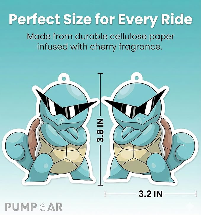 PumpCar 2 pieces double-sided poke turtle hanging cartoon cherry-scented funny car air freshener Cool hanging for rearview mirror Car Interior Accessories Gifts