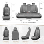 Coverado Car Seat Cover, Cover for Cars Front Seat, Premium Leather, Universal Fit Waterproof Seat Protectors, Car Seat Cushion Non-Slip for Most Cars-Gray