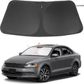 Windshield Sun Shade Custom Fit for 2011-2018 Volkswagen VW Jetta Accessories Foldable Sunshade Sun Blocker Protect Car from Sun Rays & Heat Damage Keep Car Cooler